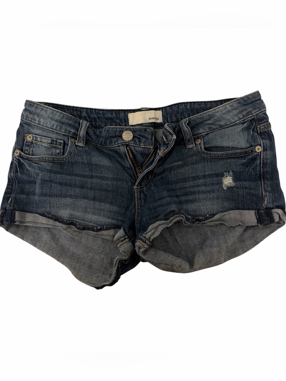 Garage Dark Blue Distressed Denim Cutoff Shorts